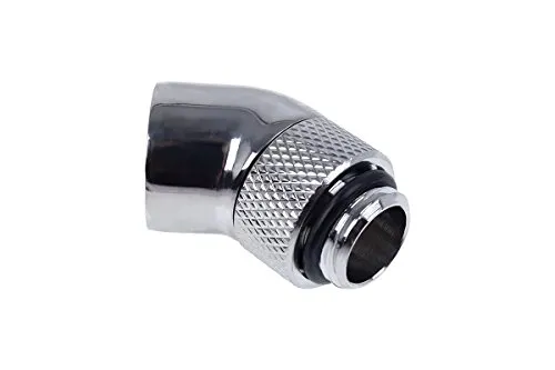 Alphacool Eiszapfen Winkeladapter 45° drehbar G1/4 AG auf G1/4 IG - Chrome