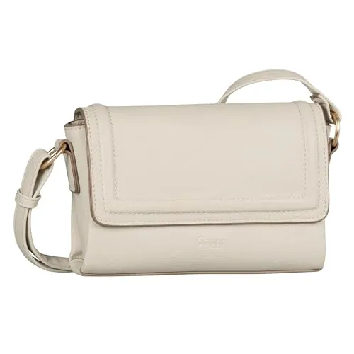 Gabor bags Damen Gillian Umhängetasche, Weiß - Elegante Stilwahl - Umhängetasche mit Magnetverschluss und Reißverschlussfächern, ideal für moderne Frauen. Maße: 22x6,5x15 cm, leicht und verstellbarer Schulterriemen für individuellen Tragekomfort.