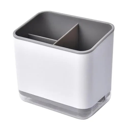 Greyoe Utensilienhalter, Abtropfgestell für Besteck, multifunktional, mit 3 Fächern zum Abtropfen von Besteck (grau)