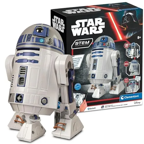 Clementoni gmbh Star Wars R2-D2 Roboter - Ferngesteuerte Autos: Interaktiver R2-D2 Roboter mit über 50 Teilen, LED-Leuchten und Originalgeräuschen. Lehre Programmiergrundlagen spielerisch!