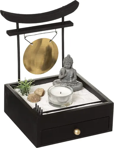 Produktbild Atmosphera Jardin Zengarten mit Schublade,Schwarz mit Gong,Neu