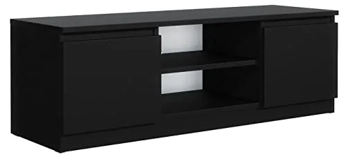 meble masztalerz Tv Schrank mit 2 Ablagen 120 cm -Wohnzimmer Möbel - Fernsehschrank -Fernseher Tisch Tv Möbel - Schwarz 120x38,5x39 cm