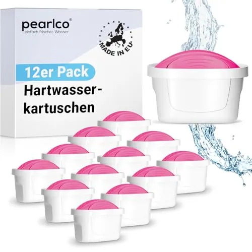 PearlCo Kalk- und Wasserfilter Unimax Magnesium Filterkartuschen AquaMag Pack 12 - Filter für BRITA Maxtra, entfernt Kalk und Schadstoffe, gibt Magnesium ab für gesünderes Trinkwasser und besseren Geschmack. Ideal für eine basische Ernährung!