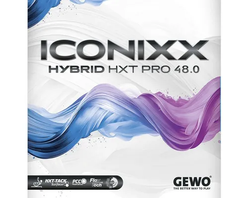 GEWO Iconixx Hybrid HXT Pro 48.0 Tischtennisbelag (Rot, Max)