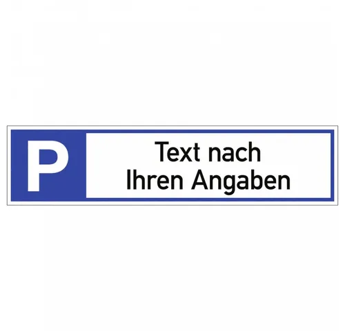 Dreifke Hinweisschild Parkplatzreservierer - Text nach Ihren Angaben, Alu, 460x110 mm, Schild Alu