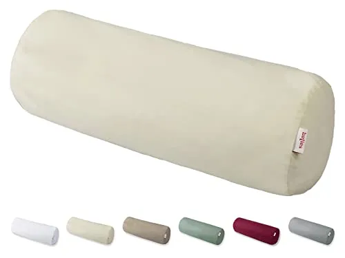 beties BasicSoft XL Nackenrollenhülle ca. 25x70 cm 100% Baumwolle Jersey Rücken/-Bein-Rolle Nackenrollen-Bezug Lagerung Schwangerschaft - saatpearl-beige