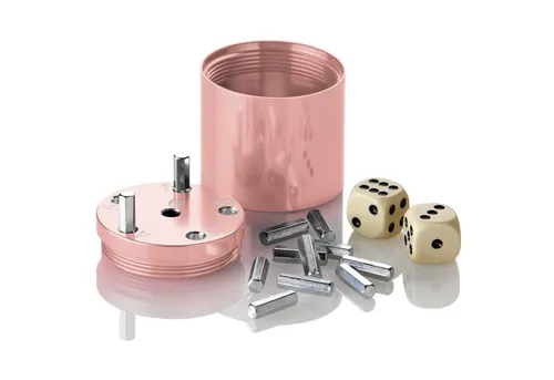 BestSaller Spiel SUPER SIX Würfelspiel Aluminum Sonder Edition SUPER SIX, Würfelspiel, 36 Spielstäbchen & 2 Würfel