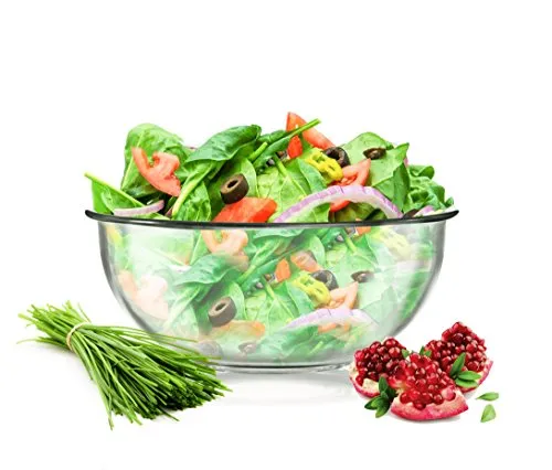 Sendez Große Salatschale 3L, Ø27 cm Salatschüssel Servierschale Schüssel Schale Hitzebeständig