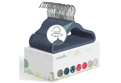 Laleni Kleiderbügel für Kinder mit Samtbezug in blau von Laleni