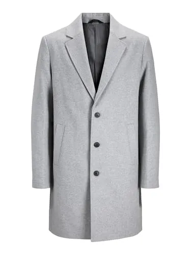 JACK & JONES Male Wollmantel - Funktionsjacke mit Regular Fit und Fly-Away Kragen, aus nachhaltigen Materialien für stilvolle Wärme und Komfort.