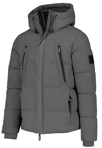 Sublevel Herren Steppjacke H50083AB44550A2 - Lava Grey - Funktionsjacke für kalte Tage, wärmendes Innenfutter und verstellbare Kapuze sorgen für optimalen Komfort und Bewegungsfreiheit.