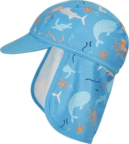 Playshoes Unisex-Badekappe für Kinder, Sonnenhut, Meerestiere, 49 cm, Meerestiere
