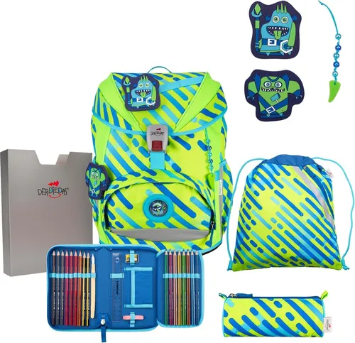 DerDieDas ErgoFlex Exklusiv Neon Schulranzenset 5-teilig Monster