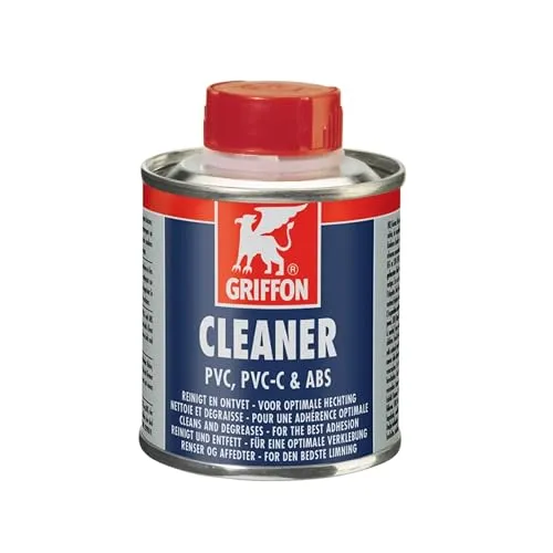 HAF - Griffon PVC Reiniger 250 ml für PVC-U, PVC-C & ABS - Effektiver Spezialreiniger zur optimalen Vorbereitung von PVC-Verklebungen. Entfernt zuverlässig Fett und Schmutz, ideal für Hand- & Heimwerker. Schnelle Verdunstung für zügige Arbeiten in der Sanitär- und Industrieanwendung.