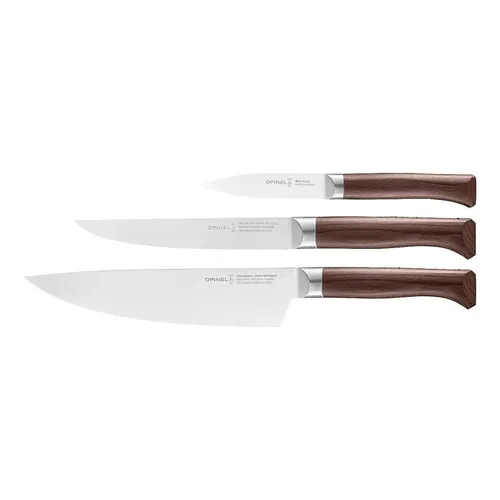 LES FORGES 1890 Küchenmesserset - Chef- und Tranchiermesser - Küchenmessersets mit Klingen aus X50CrMoV15-Stahl für präzise Schnitte von Fleisch, Fisch und Gemüse. Der ergonomische Griff aus stabilisiertem Buchenholz sorgt für optimale Handhabung.