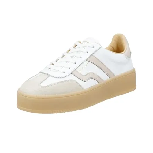 GANT Plateausneaker Damen Leder, Gr. 39, Weiß/Beige - Stylische Plateausneaker von GANT aus hochwertigem Leder. Das herausnehmbare Fußbett ermöglicht individuelle Anpassungen. Ideal für den Alltag, kombiniert Komfort und modisches Design.