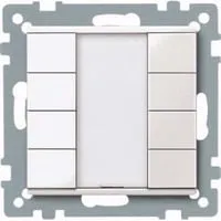 Merten 617419 Taster 4fach plus - polarweiß glänzend, vielseitige Steuerung mit 8 Bedientasten und integrierter Betriebsanzeige