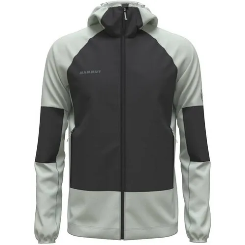 Mammut Massone ML Hooded Jacket Men - Silver Sage-Black (1300) M - Funktionsjacke für Herren, ideal fürs Klettern und Bouldern mit elastischem Hightech-Mischgewebe für optimale Bewegungsfreiheit und helmtauglicher Kapuze.
