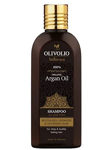 Olivolio 85% natürliches Shampoo mit 100% Bio Arganöl und Biotin - ohne Mineralöl und Parabene - 200 ml