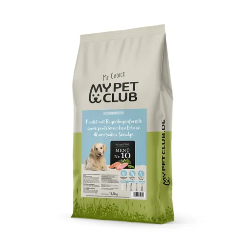 Produktbild kaltgepresstes Hundefutter Ente, Huhn, Pute & Forelle 14,5 kg