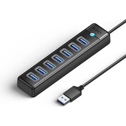 Orico Converter PW7U-U3 hub 7x USB-A 3.0 + USB-C 5V/3A 1m - black (7 Ports) (6942227138170)
