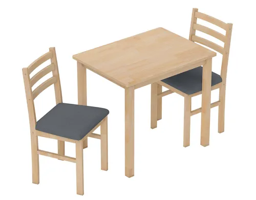 3-teiliges Esstisch-Set mit 2 Stühlen – Platzsparend und Gepolstert - Komfortable Essgruppe mit ergonomischen Stühlen, ideal für gemütliche Mahlzeiten. Das frische Design sorgt für eine einladende Atmosphäre in Ihrer Küche oder im Esszimmer. Perfekt für kleine Räume.