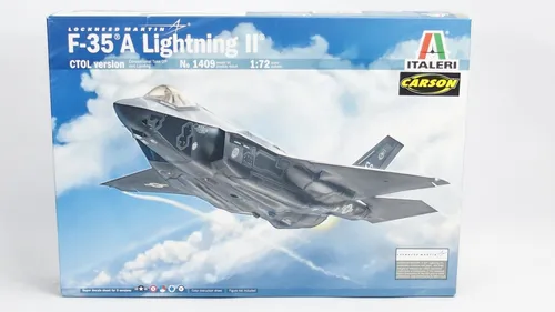 Italeri F-35A Kit '1:72 IT1409 - Abfangjäger Modellbau - Raumfahrzeuge, detailgetreues Modell im Maßstab 1:72 für anspruchsvolle Modellbauer
