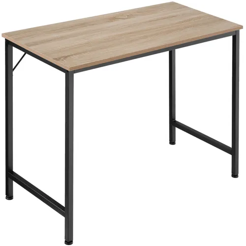 TecTake Schreibtisch Jenkins - Industrial Holz hell, Eiche Sonoma, 80 cm - Kinderschreibtisch im minimalistischen Industrie-Stil mit stabiler Konstruktion aus Holz und Stahl, höhenverstellbaren Füßen und großem Platzangebot für kreative Arbeiten.