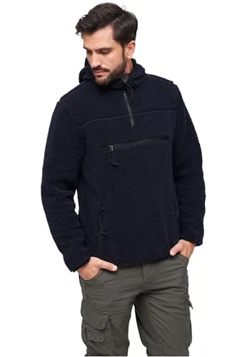 Brandit Teddyfleece Worker Pullover - Navy, Größe XL - Kapuzenpullover für Herren mit hochflorigem Teddy-Fleece, atmungsaktivem Innenfutter und geräumiger Kapuze für optimale Wärme und Komfort.