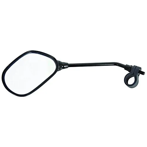 Dresco 5252100 Fahrrad-Spiegel mit Reflektor, Schwarz