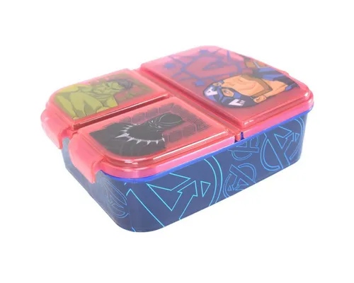Stor Lunchbox Brotdose für Kinder mit 3 Fächern verschiedene Motive, Kunststoff, authentisches Design