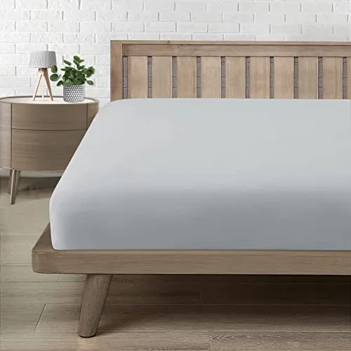 Spannbettlaken 140x200cm, Bettlaken 140x200 bis 30cm - Oeko-Tex Zertifiziert - Premium 100% Mikrofaser Weiches Spannbetttuch Leintuch Ganzjährig - Hellgrau