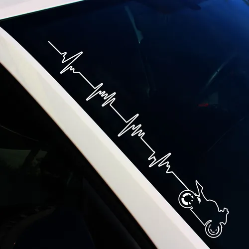 Frontscheibenaufkleber HerzschlagM Weiß Glanz Sticker Tuning Auto Decal FS27