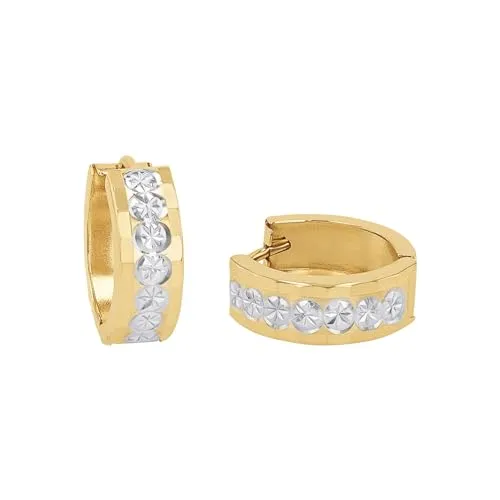 Amor Creolen Damen Ohrschmuck, Bicolor 1,5 cm - Bicolor Ohrringe aus 375 Echtgold, perfekt für stilvolle Anlässe. Kommen in einer eleganten Schmuck Geschenk Box und sind ein langlebiger Begleiter für jeden Look.