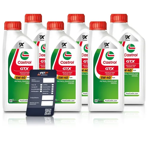 6x 1 L LITER CASTROL GTX 5W-40 A3/B4 MOTOR-ÖL MOTOREN-ÖL