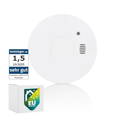 Smartwares Rauchmelder – Austauschbare Batterie mit 5 Jahren Lebensdauer – Schnelle und zuverlässige Erkennung – 85 dB – FSM-11750