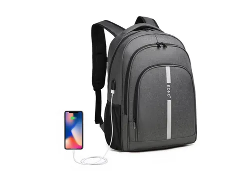 KONO Tagesrucksack Laptop-Rucksack für Business, Computer-Rucksack mit USB-Ladeanschluss