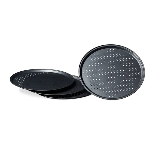 Pizzablech Rundes Backblech Pizzabäcker Set Flammkuchen Blech antihaft Pizzaset