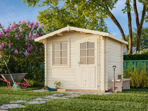 Gartenhaus Palmako Emma 4,6 m² mit Fußboden - Gartenhaus mit Satteldach aus hochwertigem Holz, ideal für die Aufbewahrung von Gartengeräten und zur Schaffung eines gemütlichen Rückzugsortes.