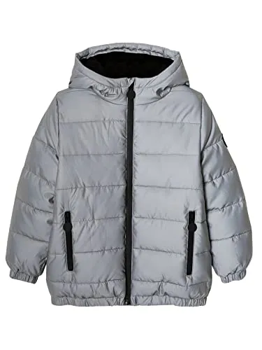 Vertbaudet Warme Jungen Steppjacke mit Recycling-Wattierung grau 152 - Wasserabweisende Steppjacke mit gefütterter Kapuze und reflektierenden Details. Ideal für kalte Tage, bietet Komfort und Bewegungsfreiheit. Perfekt für aktive Jungs!