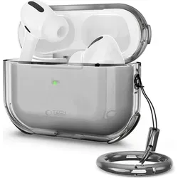 Tech-Protect Bounce Schutzhülle für AirPods Pro 3 mit Schlüsselanhänger Transparent Schwarz
