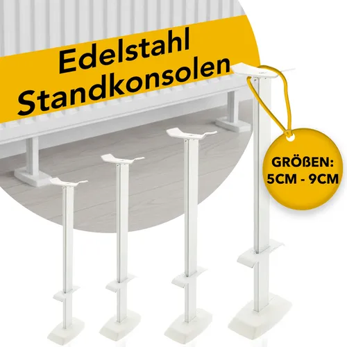Standkonsolen Heizkörper Universal Standhalterung 400mm - Heizkörper Standhalterung mit verstellbarem Standfuß, ideal für flexible Montage und stabilen Halt in jedem Raum.
