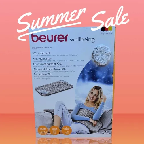beurer HK 123 XXL Nordic Heizkissen taupe 100 W - 60x30 cm, 3 Temperaturstufen für individuelle Wärme und schnelle Aufheizzeit, ideal zum Entspannen
