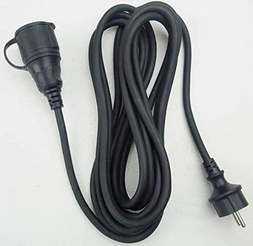 Varytec 1 x 5,0 m Schuko Baustellen-Verlängerungskabel IP44 H07RN-F 3G1,5, Schwarz (für den Außenbereich und den Einsatz auf Baustellen)