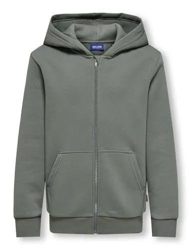 Only & Sons Ceres Sweatjacke Kinder - Parkas für Kinder mit verstellbarer Kapuze und praktischen Kängurutaschen, ideal für Freizeit und Outdoor-Aktivitäten.
