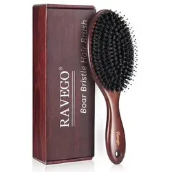 Haarbürste Entwirrbürste für Damen, Herren und Kinder - Die Haarbürste Entwirrbürste vereinfacht das Haarstyling für alle Haartypen. Mit einer speziellen Kombination aus Wildschwein- und Nylonborsten entwirrt sie sanft und sorgt für Glanz, ohne das Haar zu schädigen.