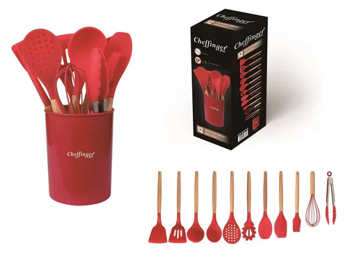 Cheffinger Küchenorganizer-Set 12-tlg. rot - Sonstige Küchenhelfer, praktisches Set mit 12 Teilen für eine gut organisierte Küche in modernem Rot