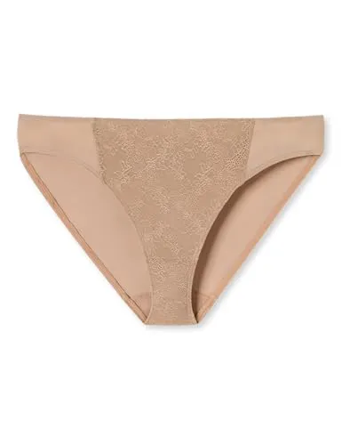 Schiesser Damen Rio Slip mit Spitze, Maple_181131, Größe 40 - Funktionsunterwäsche für Damen; blickdicht mit feiner Spitze im Vorderteil und aus nachhaltigem Material mit Recyclinganteil für hohen Tragekomfort.