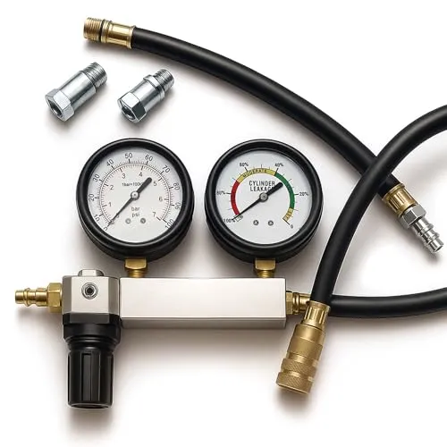 Wiltec Kompressionsdruckprüfer für Benzinmotoren - Kompressionstester für Benzinmotoren, präzise Diagnosen von Zylinderleckagen und Kompressionsverlust, inklusive Adapter und praktischem Koffer für einfache Handhabung.