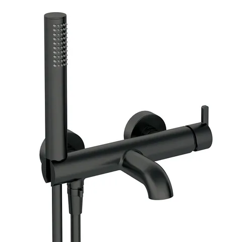 Wannenarmatur Badewannenarmatur mit Duschbrause, schwarz - Moderne Badewannenarmatur mit Duschbrause in schwarz, aus hochwertigem Messing und mit innovativer, leicht zu reinigender Beschichtung für langlebigen Komfort.